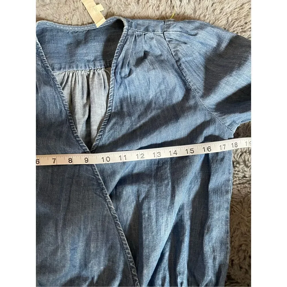 Madewell chambray wrap front‎ blouse size xs